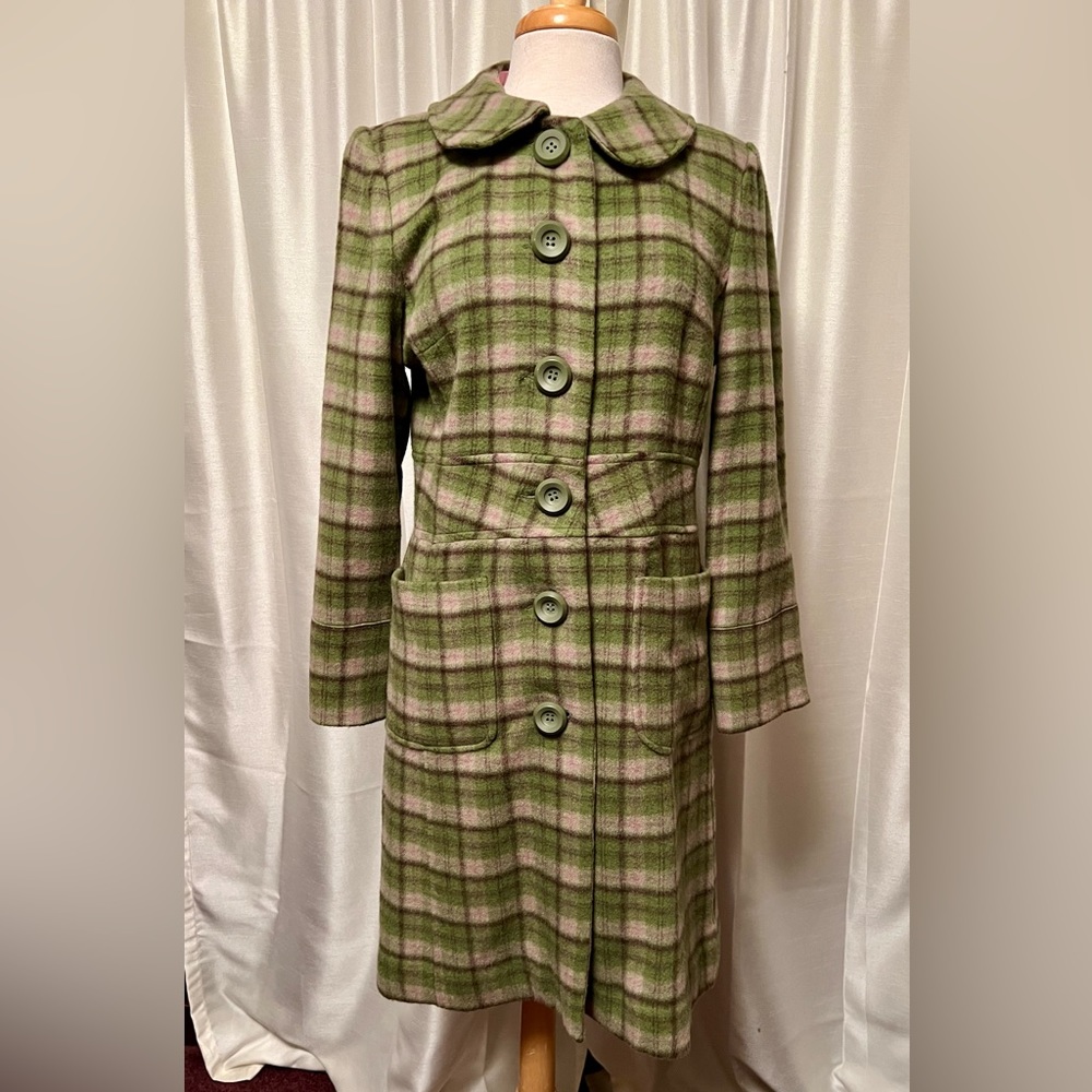CoffeeShop cute plaid coat size Large vintage